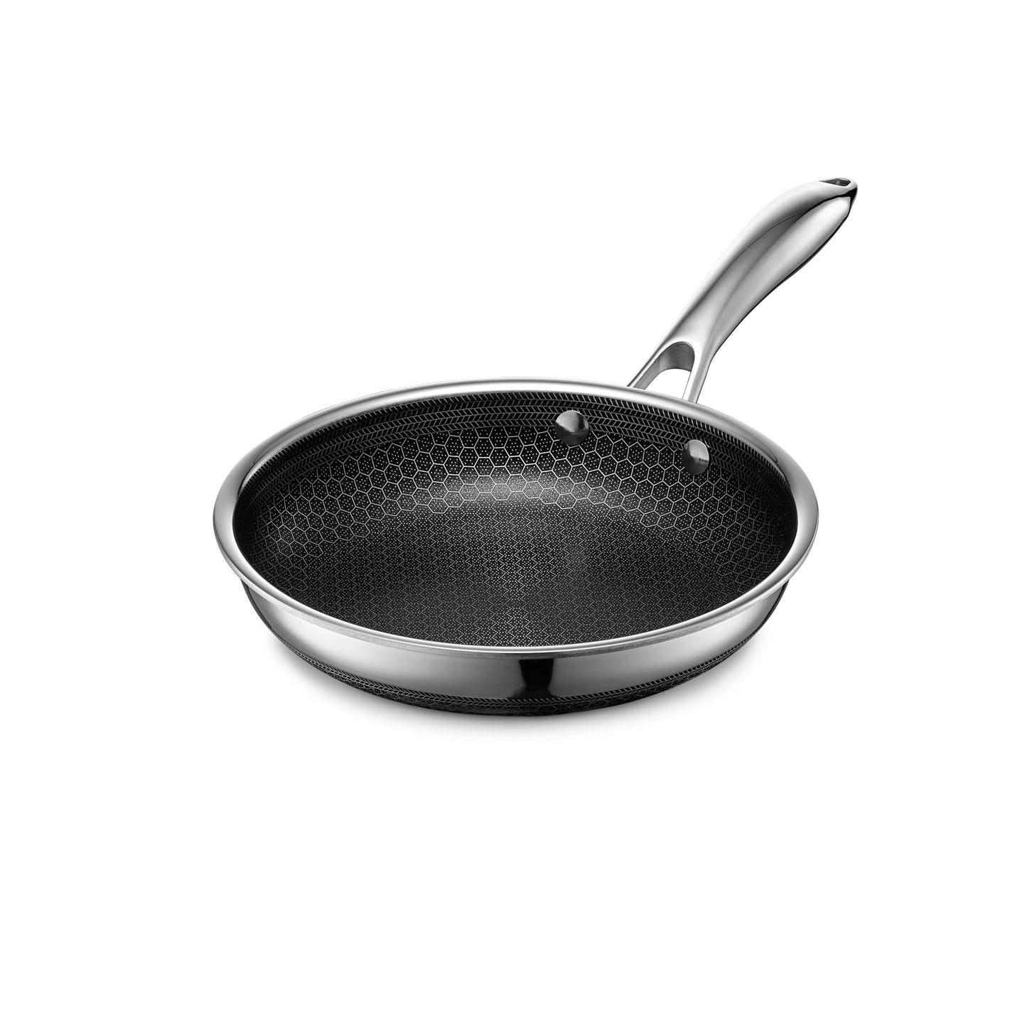 HexClad Hybrid Nonstick 8-Inch Frying Pan, Stay-Cool Handle, Dishwasher-Friendly, Oven-Safe Up to 900°F, Induction Ready, Compatible with All Cooktops