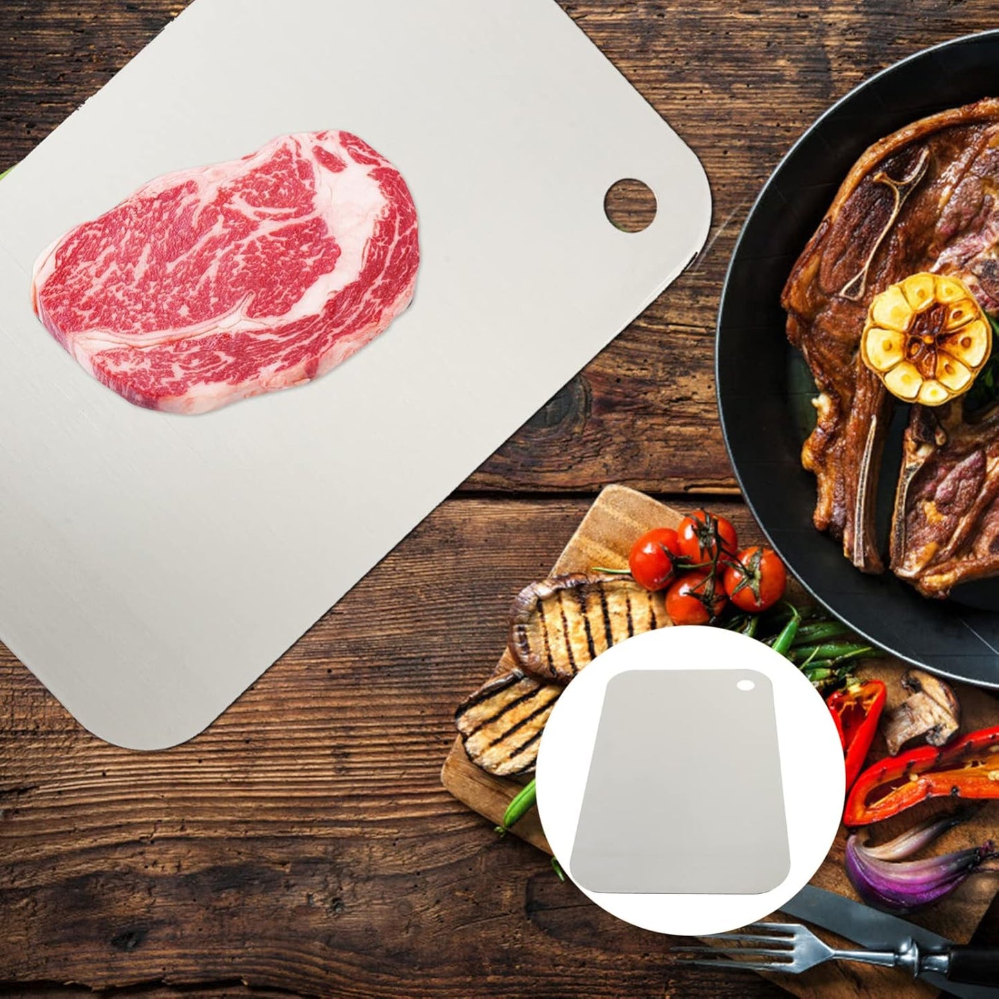 Stainless Steel Chopping Tray, Heavy Duty Cutting Board, Stainless Steel Board for Chopping
