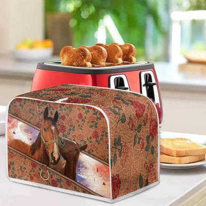 Horse Toaster Dust Cover, Universal Bread Maker Cover for 4 Slice Toasters