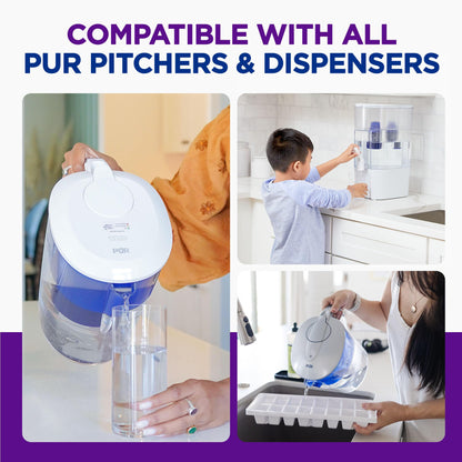 PUR Water Pitcher & Dispenser Replacement Filter 4-Pack, Genuine PUR Water Filter, 2-in-1 Powerful and Faster Filtration, 8-Month Value, Blue (PPF900Z4)