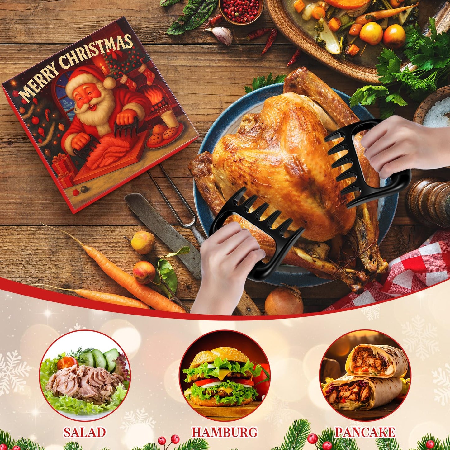 Ferrochef 16 PCS Meat Shredder Claws 8 Pack BBQ Smoker Accessories Grilling Gifts Heavy Duty Chicken Shredding Tool Accessories for White Elephant for Father Men