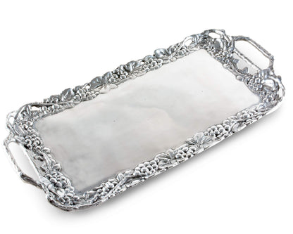 Arthur Court Designs Metal Aluminum Grape Decorative Serve Ware Serving Tray/Platter 21 inch x 10 inch