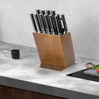 ZUNMARK Kitchen Knife Set, 14 PCS Knife Sets for Kitchen with Block, X50CrMoV15 High Carbon German Steel Knife Set with 6X Serrated Steak Knife, Heavy