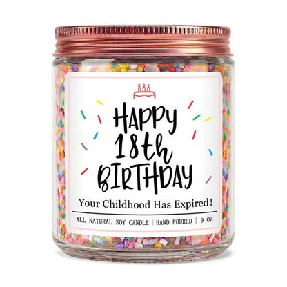 Homsolver 18th Birthday Gifts for Girls Boys, Vanilla Scent Ideas 18th Birthday Candles for Sister, Daughter, Best Friends, Handmade Aromatherapy with 50+ Hour Burn Time, Funny Birthday Decorations