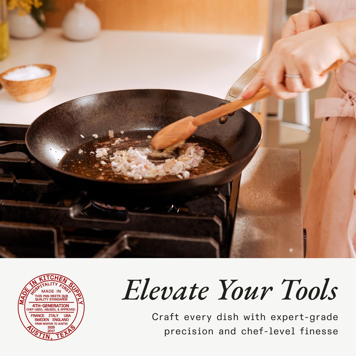 Made In Cookware - Seasoned 12" Carbon Steel Frying Pan - (Like Cast Iron, but Better) - Professional Cookware - Crafted in Sweden - Induction Compatible