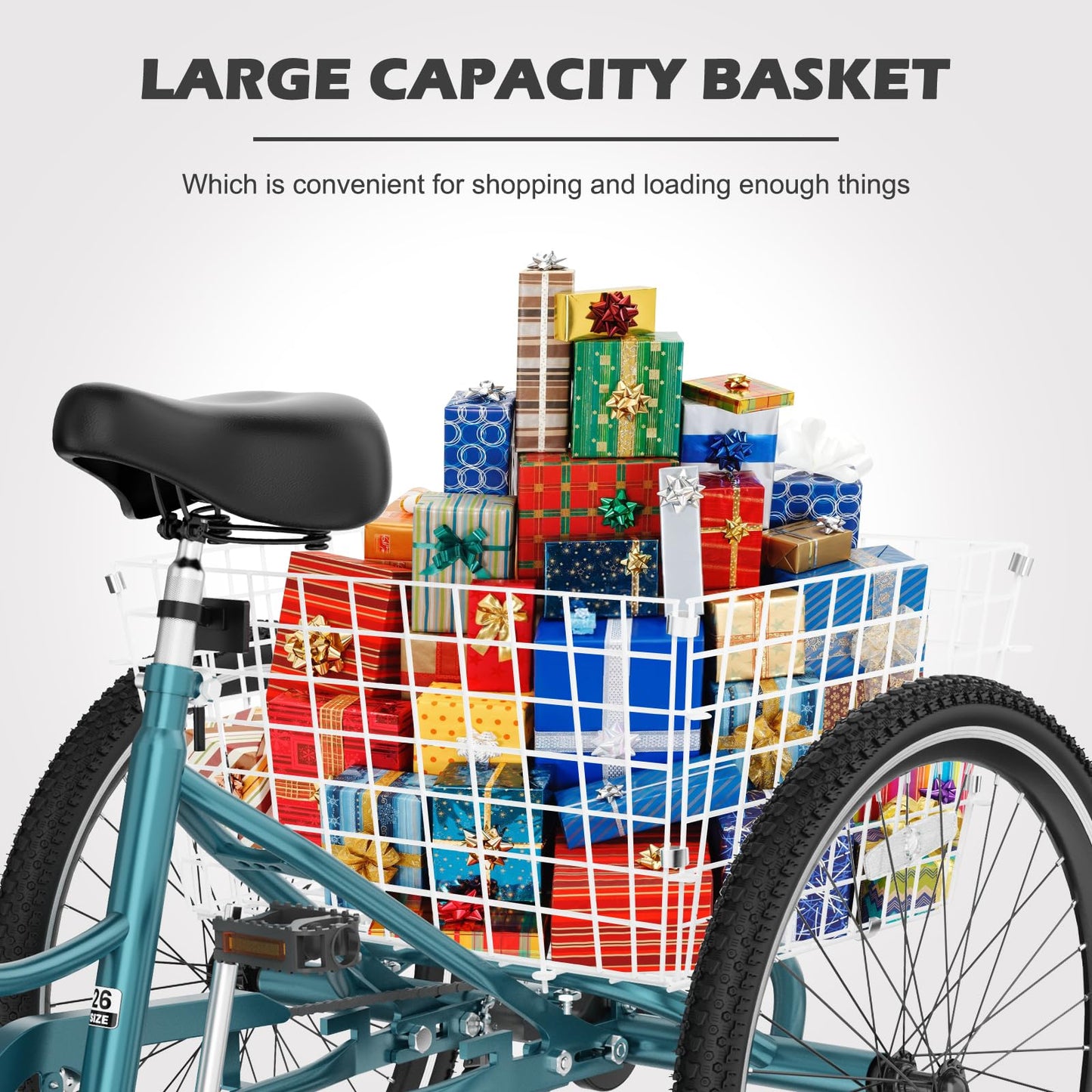 ABORON Adults Tricycle, 3 Wheels Bike for Adult, Tricycle for Adults, Double-Wall Wheel Rims, for Women Men Exercise Outdoor Sports