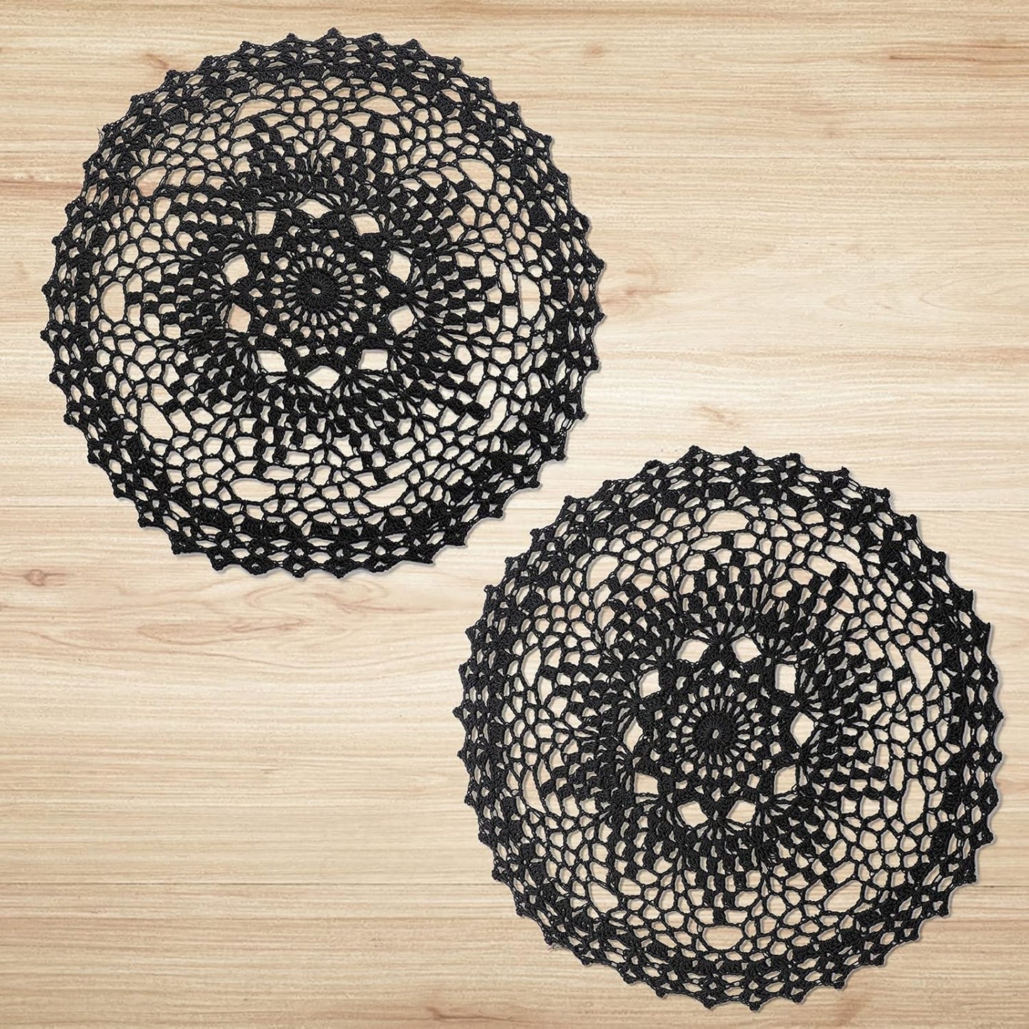 2 12 Inch Pieces Halloween Doilies Crochet for Dressers and End Tables Crafts Disposable Small Valentines Doilies Cloth