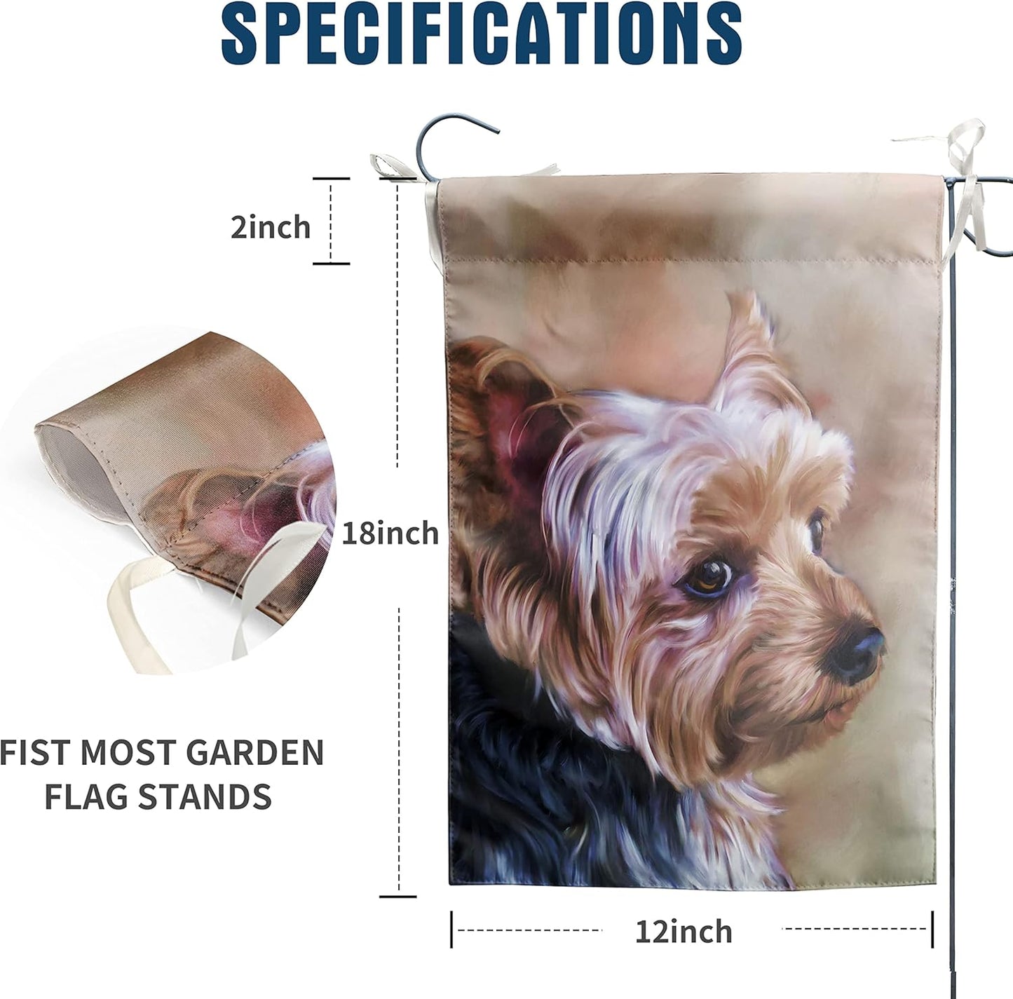 Yorkie Dog Garden Flag Welcome - Double Sided Small Yorkie Mom Banners and Flags 12 x 18 for Outdoor Seasonal
