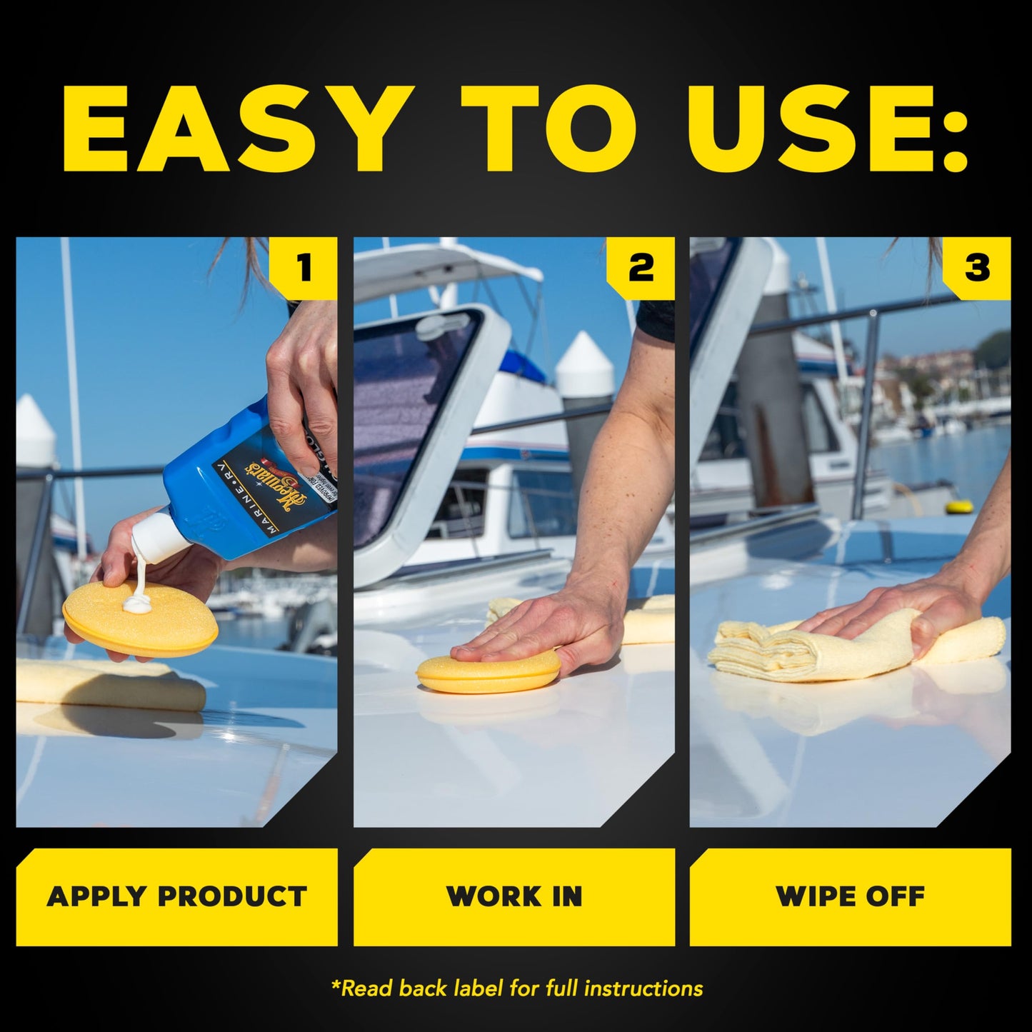 Meguiar's Marine/RV M4516 High Gloss Polish - Professional Grade Boat and RV Polish for a Sleek, High-Shine Finish for Fiberglass & Gel Coat - 16 Oz