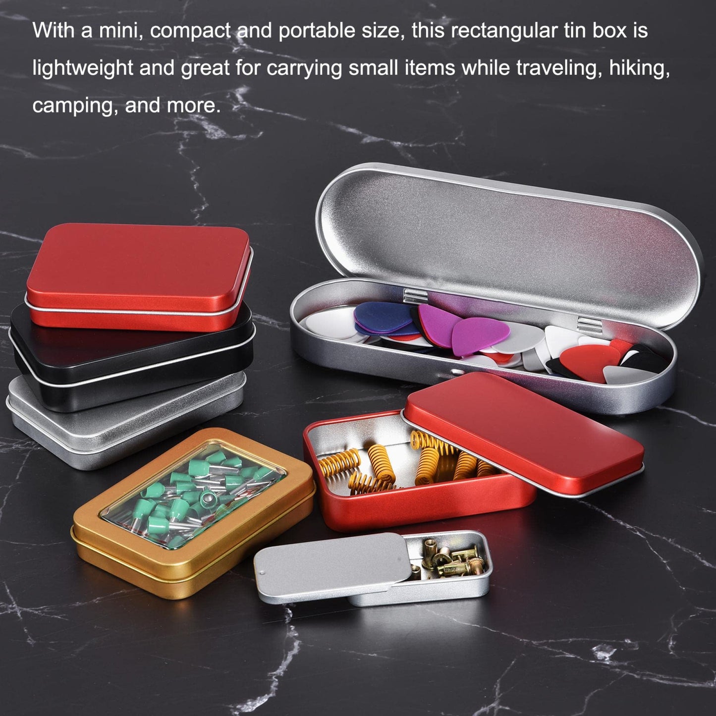 uxcell Metal Tin Box, 7.09" x 4.33" x 1.57" Rectangular Empty Tinplate Containers with Lids, Silver Tone, for Home Organizer, Candles, Gifts, Car Keys, Crafts Storage