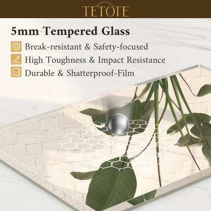 TETOTE 72" x 36" Rectangle Tempered Mirror with Frameless Beveled Edge for Vanity and Bathroom