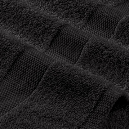 24 Pack 600 100% 12x12 Inches White Classic Wealuxe Black Washcloths - GSM Ring-Spun Cotton Wash Cloths for Showering