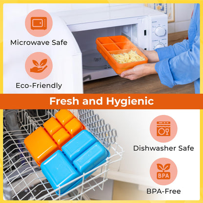 OVVE Ultimate Kids Bento Box & Cutlery Set - Leakproof Lunch Box for Kids with Interchangeable Inserts, BPA-Free, Dishwasher & Microwave Safe - Lunch Containers for School & Preschool (Orange)