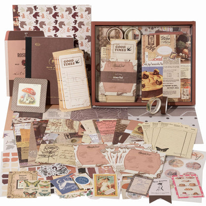 YagCu 348 Pcs Scrapbooking Kit, Vintage Junk Journal Supplies for Adult, Large Collection Journal and Scrapbook Set, Bullet Journals Materials, Journaling Arts Craft Beginner