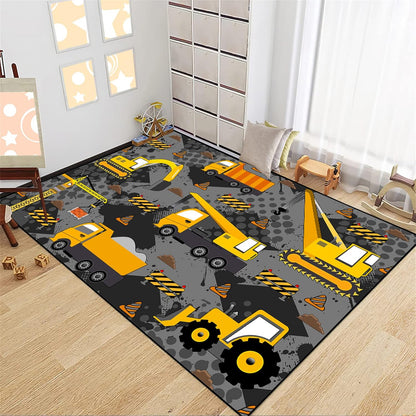 2'5''4' Construction Rugs for Boys Room Play Mat for Cars and Trucks PlayMat Kids Rugs for Playroom Car Carpet for Kids