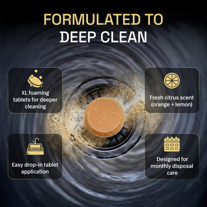 Garbage Disposal Cleaner and Deodorizer | 24 Pack | Kitchen Sink Cleaner Tablets | Eliminates Odor | Fights Grease & Buildup | Foaming Scrub Action | Citrus Fresh | 1 Year Supply | Zyro