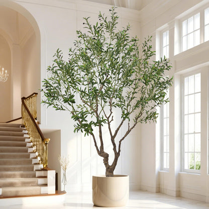 Faux Olive Tree 8.2ft(98in) Tall with Large Realistic Trunks and Big Olive Fruits, Fake Floor Potted Artificial Plants for Home Office Garden Indoor Decor (8.2feet)