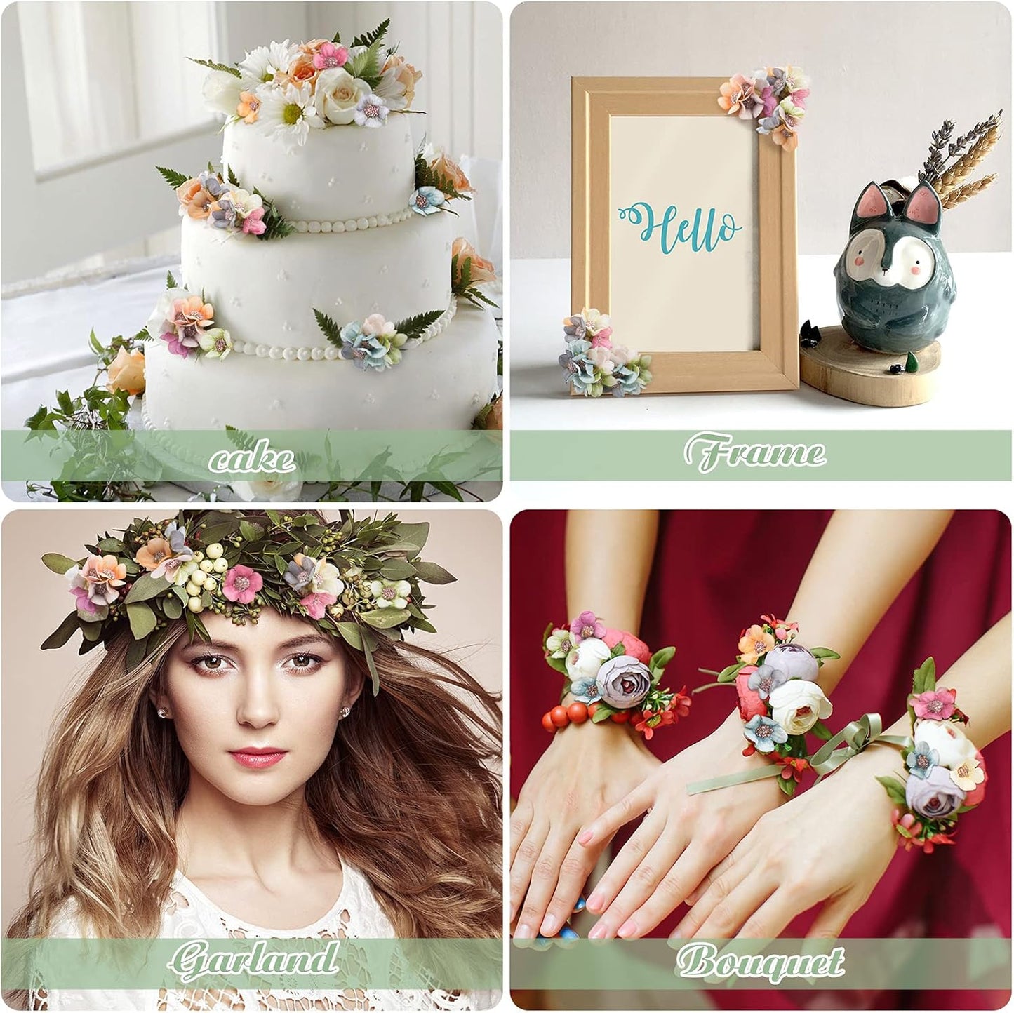 Juexica Mini Flowers for Crafts, Small Silk Artificial Daisy Flower Heads Bulk for Wedding Hair Cap Home Decor, 150