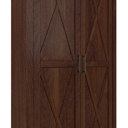 Bush Home Key West Tall Storage Cabinet with Doors in Bing Cherry