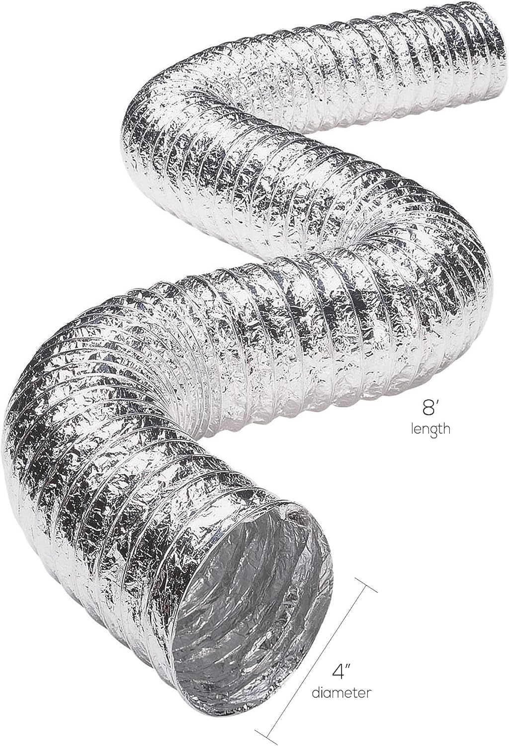Deflecto FLXC0408 Aluminum Ducting Kits, 2-ply 8ft UL 181 Class 1