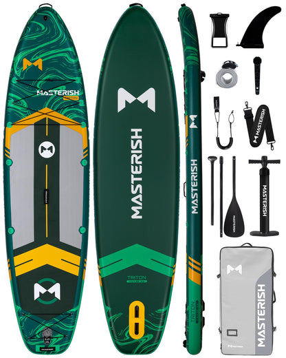 MASTERISH Extra Wide Inflatable Paddle Board 11’6 x 35’’ x 6’’, 450 LB High Weight Capacity SUP, Wide Stable Stand Up Paddle Board for Heavy People, Family & 2/3 Person, XL All-Around Paddleboard