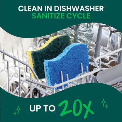 Scotch-Brite Heavy Duty Scrub Sponge, 24 Kitchen Sponges Designed for Tough Messes in the Kitchen that Last 3X Longer*, Best for Cast Iron Skillets and Outdoor Grills, Flexible, Durable, and Strong