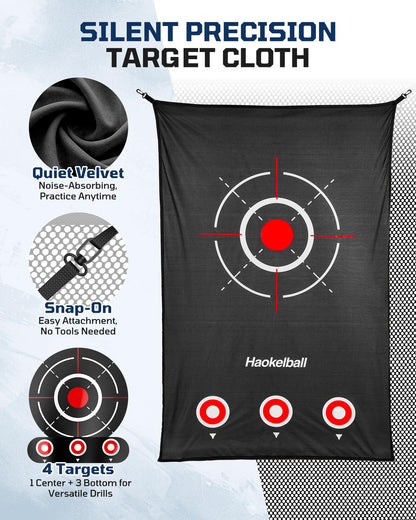 Haokelball Golf Hitting Net for Driving Real Balls, Indoor Chipping Practice Swing Training Nets with Side Barriers Impact Target, 10x8ft Heavy Duty Netting with Carry Bag for Backyard Outdoor Use