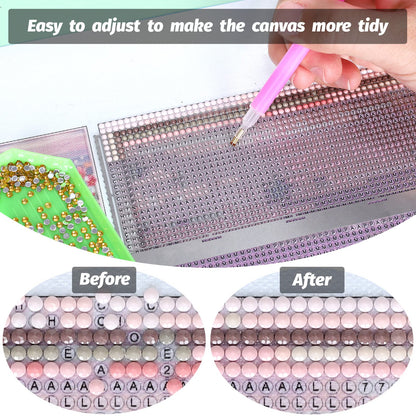 Whaline 3Pcs Stainless Diamond Pasted Drawing Ruler Steel 5D Drawing Mesh Ruler with Fix Tools 240 520 1020 Blank Grids for Full Drill or Partial Drills DIY Art Crafts Diamond Painting Kits