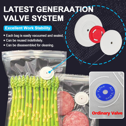 MOMODA Sous Vide Cooking Bags - Set of 30 | BPA-Free Reusable Vacuum Seal Bags with Air Valve for Joule and Anova Cookers | Freezer Safe Vacuum Food Storage Bags with Upgraded Compact Vacuum Sealer