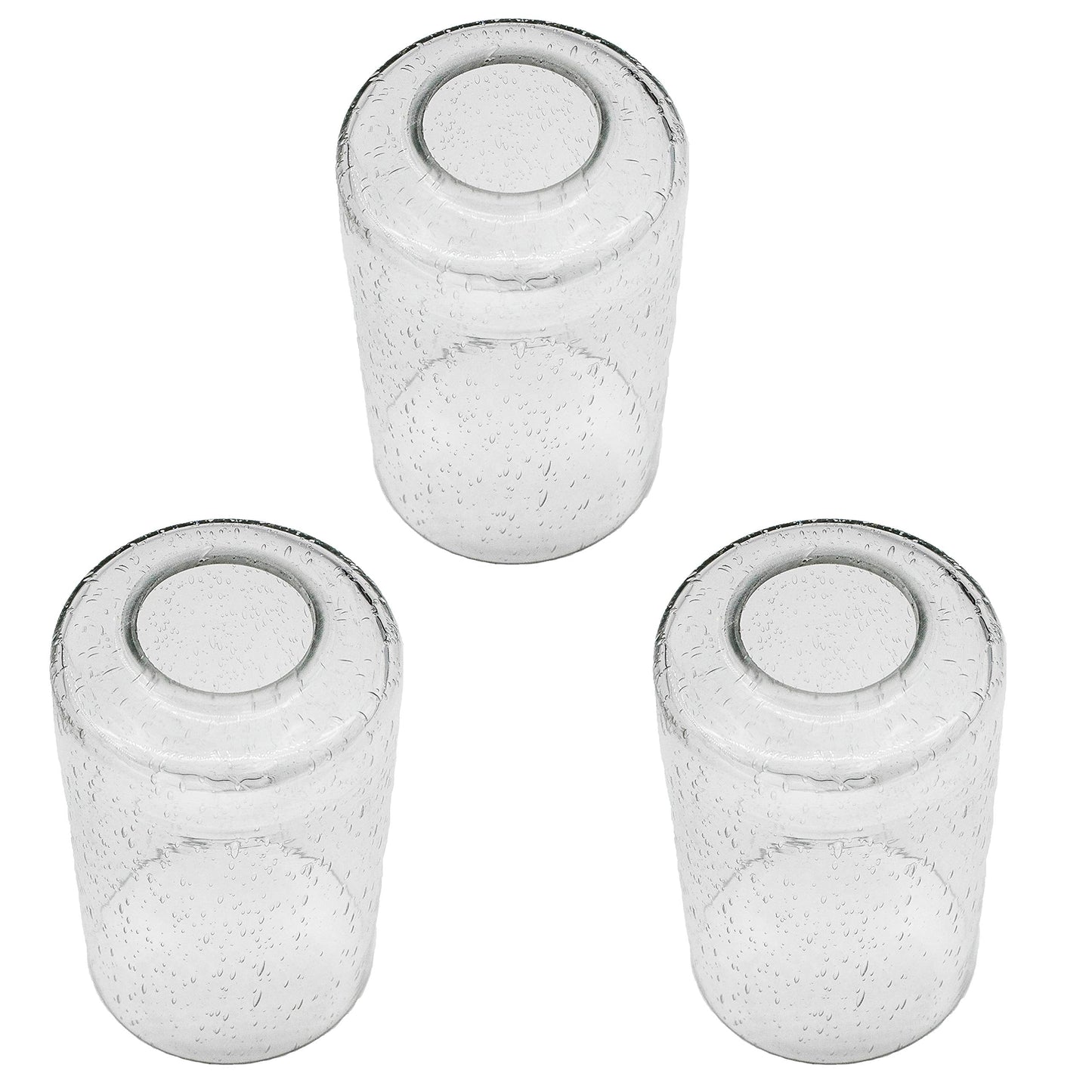 Bubble Seeded Glass Shade, LEDupdates 3 Packs Clear Cylinder for Light Fixture Glass replacement 1" 5/8 fitter