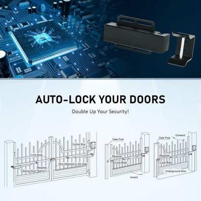 CO-Z Automatic Electric Gate Lock for Single Double Swing Gate Opener, Universal 24VDC Electromagnetic Gate Locks for Outdoor Fence, Electric Gate Latch Magnetic Gate Closer for Gate Operator System