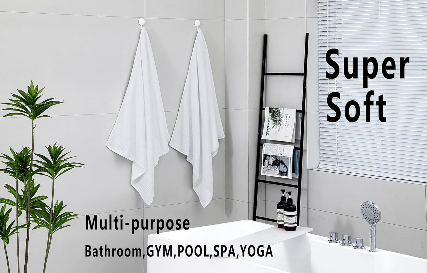 27.5x55 Inches Set 6 100 650GSM 6pieces) YTYC Luxury Bath Towels of Large, Percent Cotton Super Absorbent Soft Shower