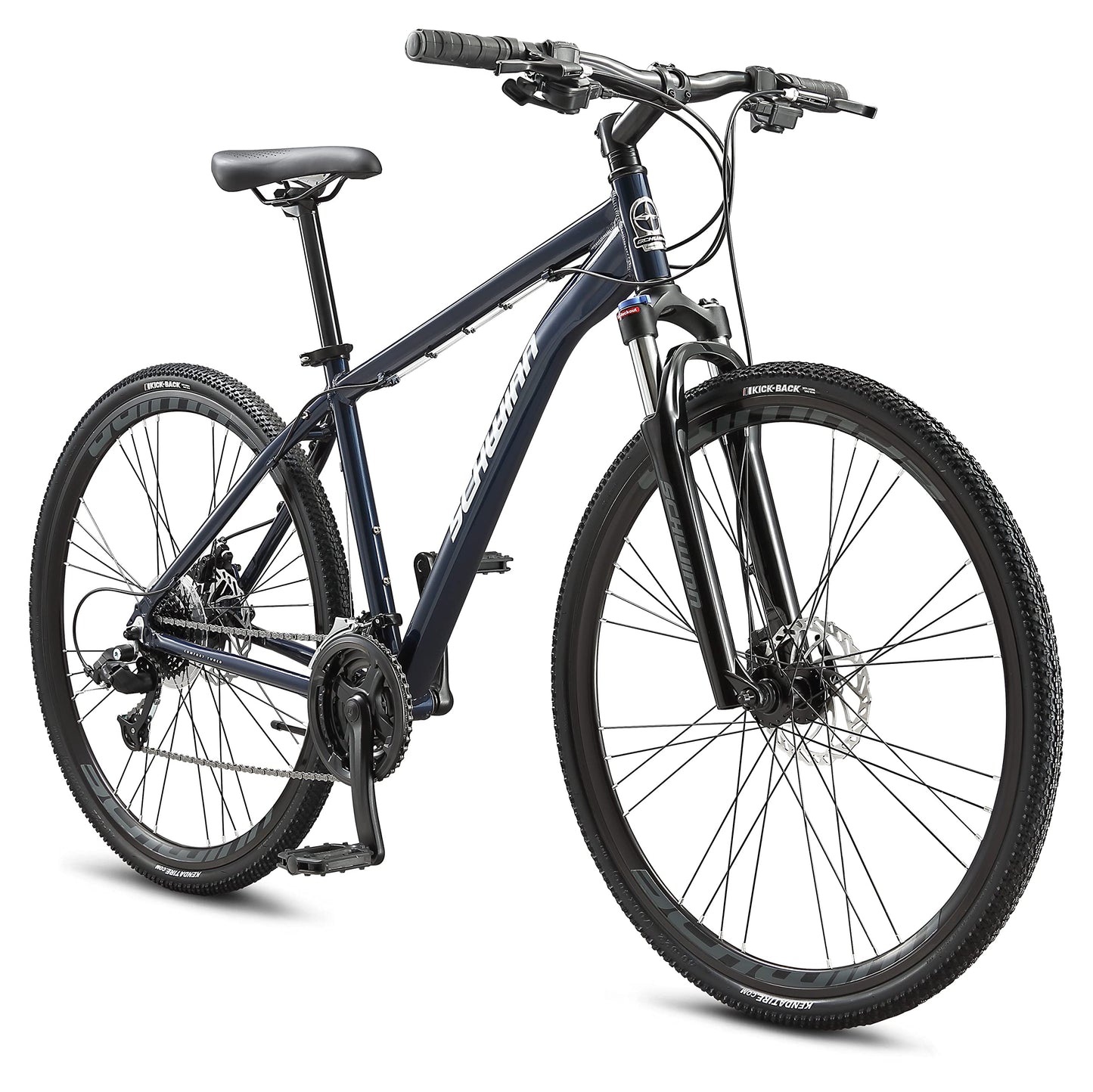 Schwinn GTX 4 Hybrid Bike, 700c Mens and Womens Bike, 24-Speed Hybrid Bicycle, Aluminum Dual-Sport Frame, Suspension Fork, Mechanical Disc Brakes, Adult Bicycle