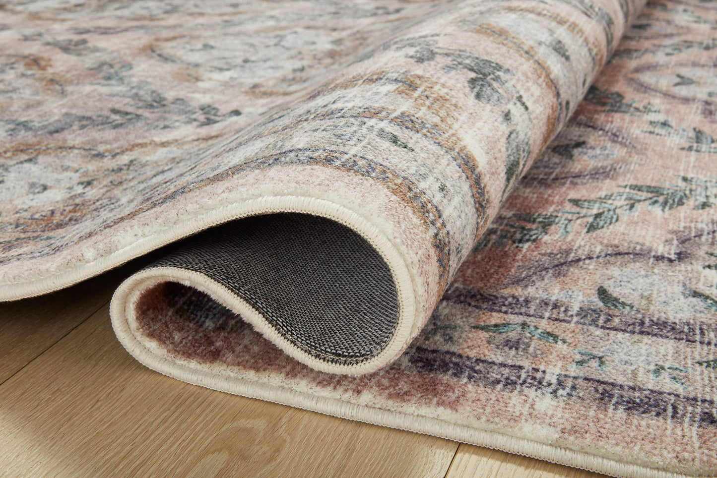Loloi Rifle Paper Co. Courtyard Collection COU-02 Blush 7'-6" x 9'-6" Area Rug feat. CloudPile