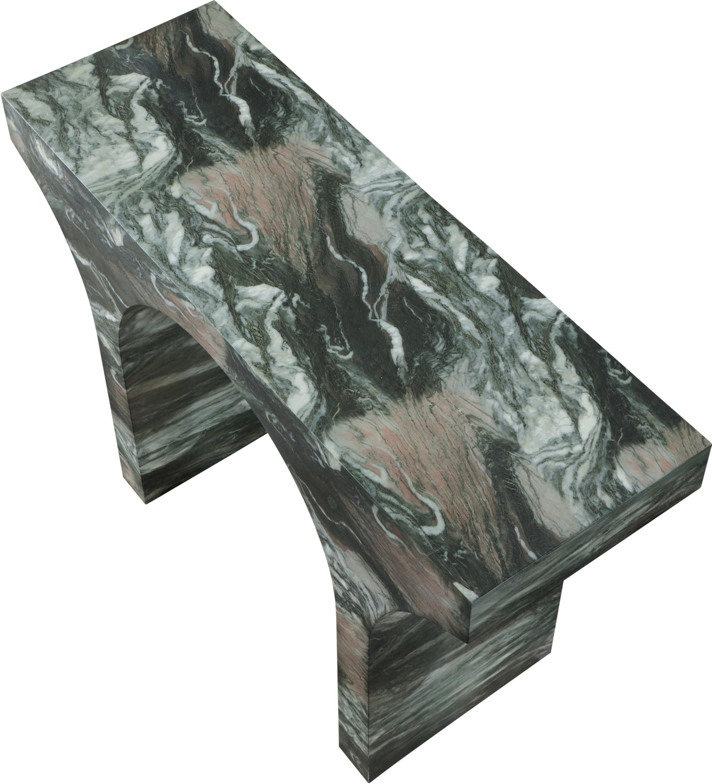 Meridian Furniture Pomezia Green Marble Finish Console Table