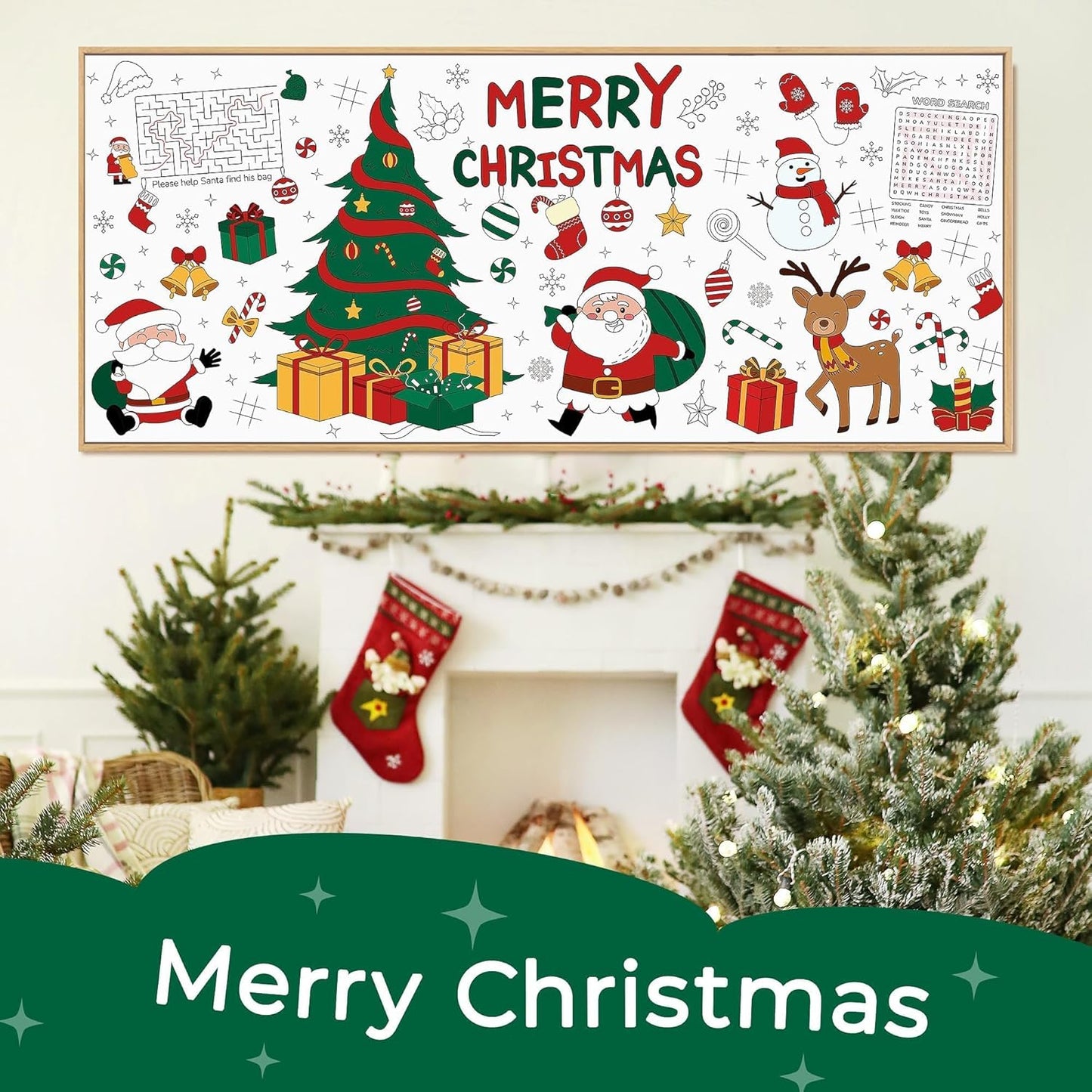 1 Pack Kids,30 72 Inch Childom Christmas Coloring Tablecloth for Kids,Christmas Crafts for x Disposable Paper Table