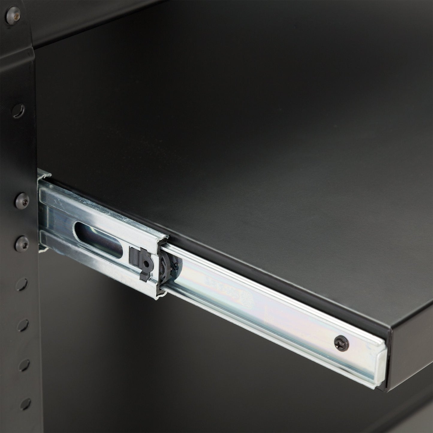 Norwood Commercial Furniture Adjustable Height Metal AV Cart with Electric Power Cord, Black