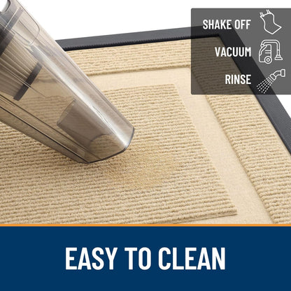 OLANLY Waterproof Front Door Mat - All-Season, Sturdy Natural Rubber, Easy Clean | 71x47, Beige