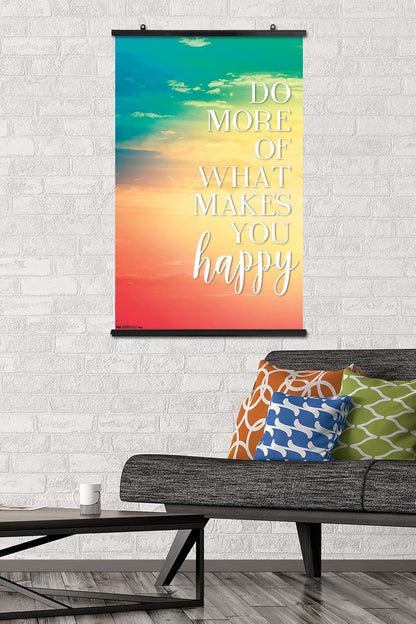 Trends International Do More Of What Makes You Happy Wall Poster, 22.375" x 34", Premium Poster & Clip Bundle