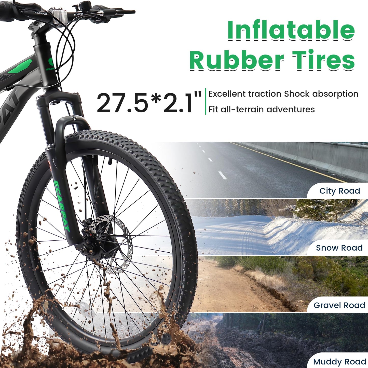 KIAPALNO 27.5 Inch Mountain Bike, Dual Full Suspension 21 Speed Womens Mens Mountain Bikes, Commuter Bike with Carbon Steel Frame and Dual Disc Brakes