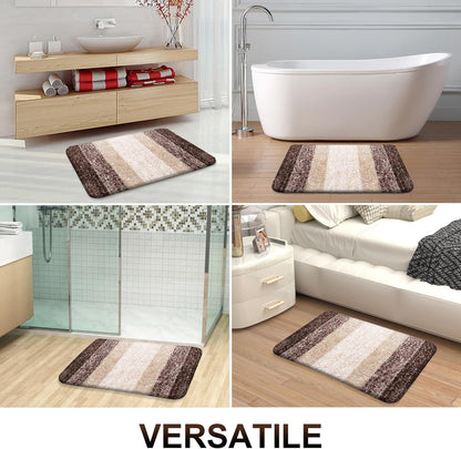 OLANLY Large Bathroom Rugs - Extra Soft Microfiber Mat 40x24 | Quick Dry & Machine Washable, Brown