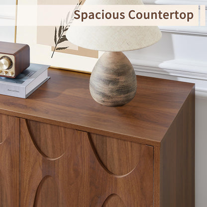 Bifins Sideboard Buffet Cabinet with Storage Set of 3, 94.5” Mid Century Modern Storage Cabinet with Adjustable Shelf and 6 Doors for Dining Room, Living Room,Entry