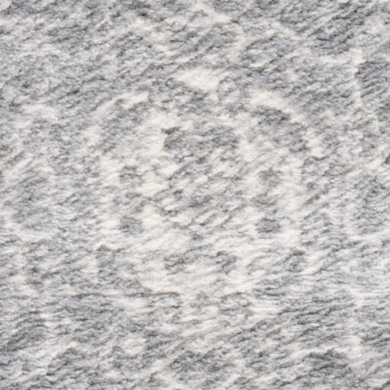 SAFAVIEH Brentwood Collection 2' x 4' Grey/Ivory BNT802F Medallion Distressed Non-Shedding Living Room Bedroom Accent Rug