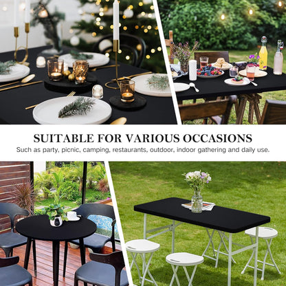 34 34 Inch Wolkemer Fitted Square Tablecloth Spandex Stretch Blue Cocktail Table Cover Elastic Edge Table Topper Cap