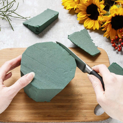 MECCANIXITY Floral Foam Block Round 7.1 x 1.5 Inch Dry or Wet Flower Foam Bricks for Flower Arrangements Wedding Birthday Party Decorations Green, Pack of 6
