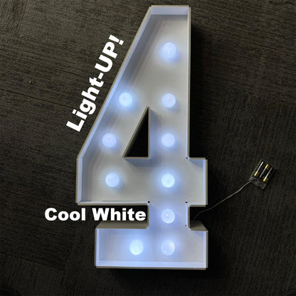 FAYLISVOW 2.4FT/28.74in Marquee Light up Numbers Marquee Number 2 with White Lights for Birthday Party Large Mosaic Frame Letter Cardboard Pre-Cut Giant Cut-Out Thick Foam Board Sign DIY Decorations