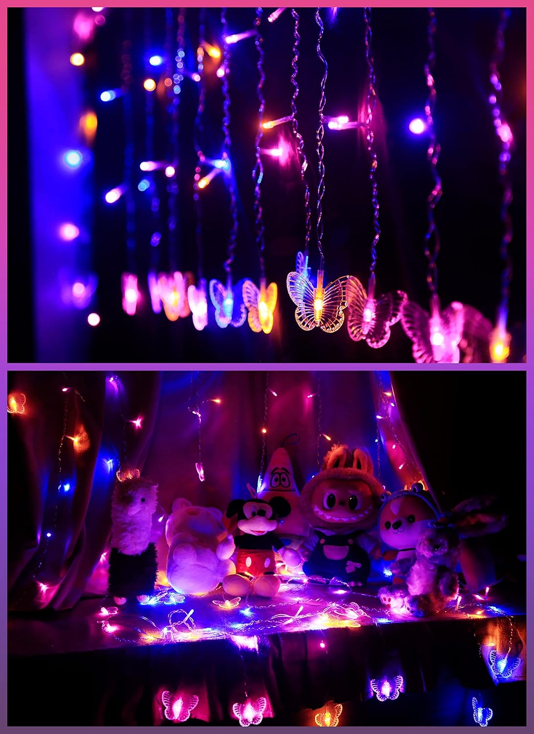 120 19.7FT Butterfly Fairy Lights for Bedroom Curtain Ceiling Wall Decor USB Plug-in Led Twinkle String Light