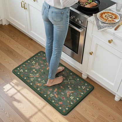 20''x31'', Set, LEEVAN Anti Fatigue Mats for Kitchen Floor Non-Slip, Cushioned Kitchen Mats for Floor Green Memory Foam
