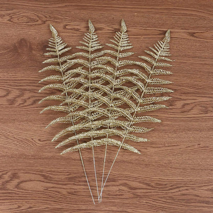 NUOBESTY 12pcs Christmas Artificial Flashing Leaves, Xmas Tree Hanging Ornament for DIY Wreath Crafts & Decorations