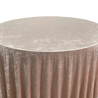 YOUR CHAIR COVERS - 120 Inch Round Crushed Velvet Tablecloth for 5 ft. Round Tables - Champagne